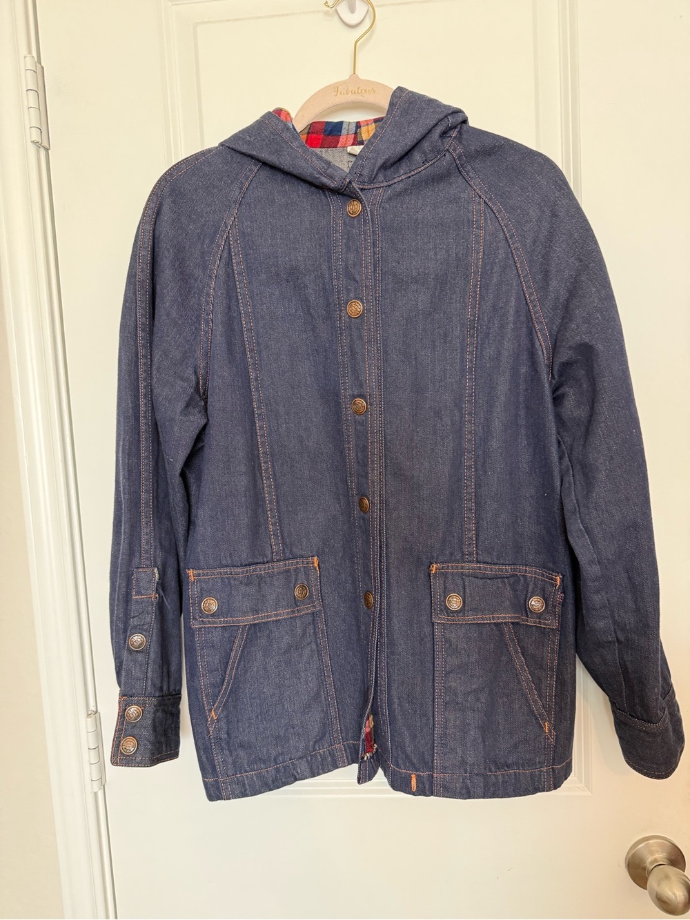 100% Cotton Vintage Denim Hooded Carpenter Jacket